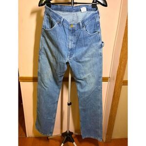 Key Mens Blue‎ Cotton Relaxed Fit Carpenter Utility Jeans FS 34x36